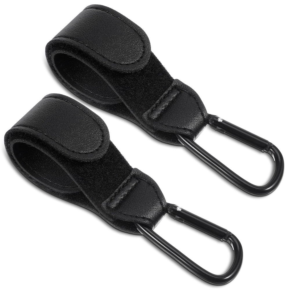 Xinjoduz stroller hook clip-on-handle securely attaches for hands-free shopping and errands.