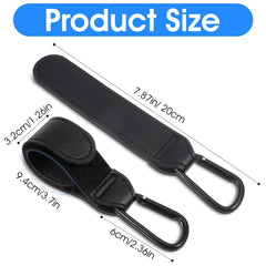 Xinjoduz stroller hook strap closeup highlights vegan PU leather look.