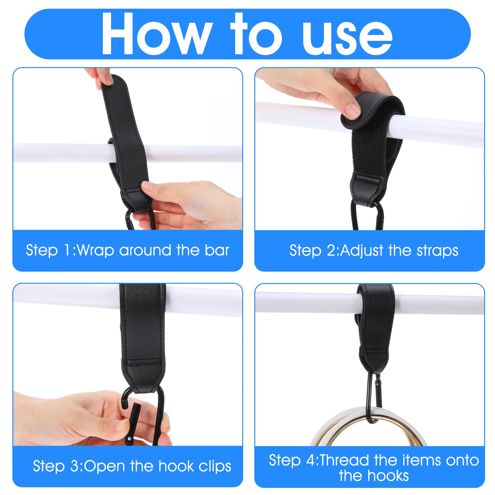 Xinjoduz stroller hook universal-fit works on various handles.