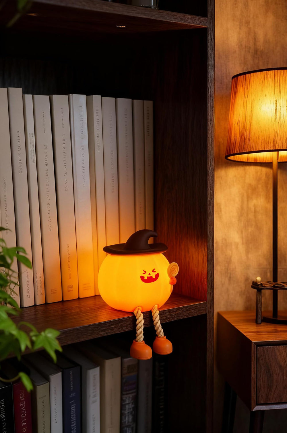 Xinjue pumpkin night light with USB Type-C charging for easy recharge