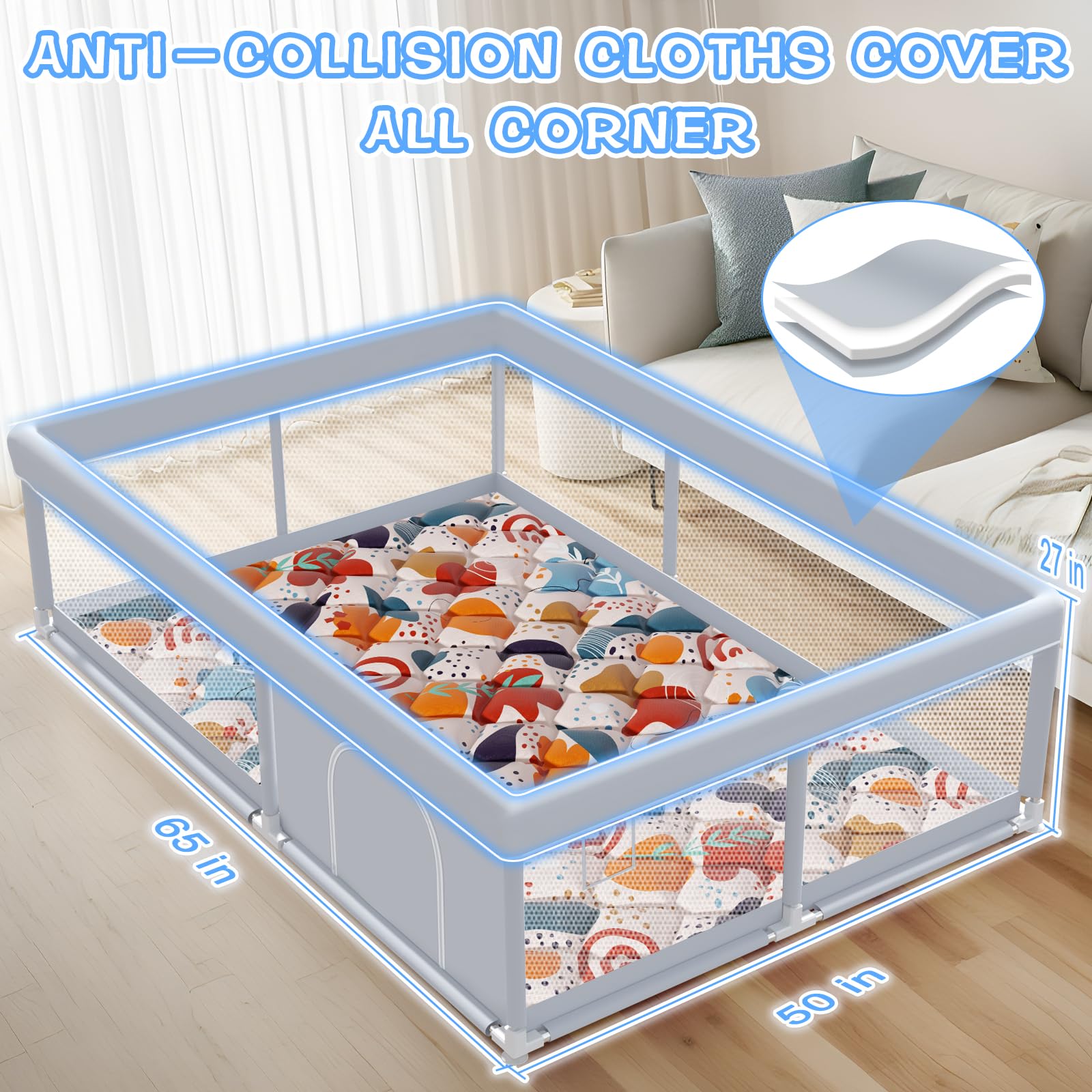 XVISHX playpen 360-vision design lets you monitor from any room.