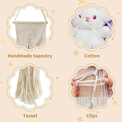 XIZAO cotton rope hanging storage saves wall space while keeping toys organized