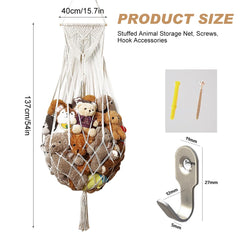 XIZAO macrame plushie organizer tassels water-drop design demonstrates decorative storage