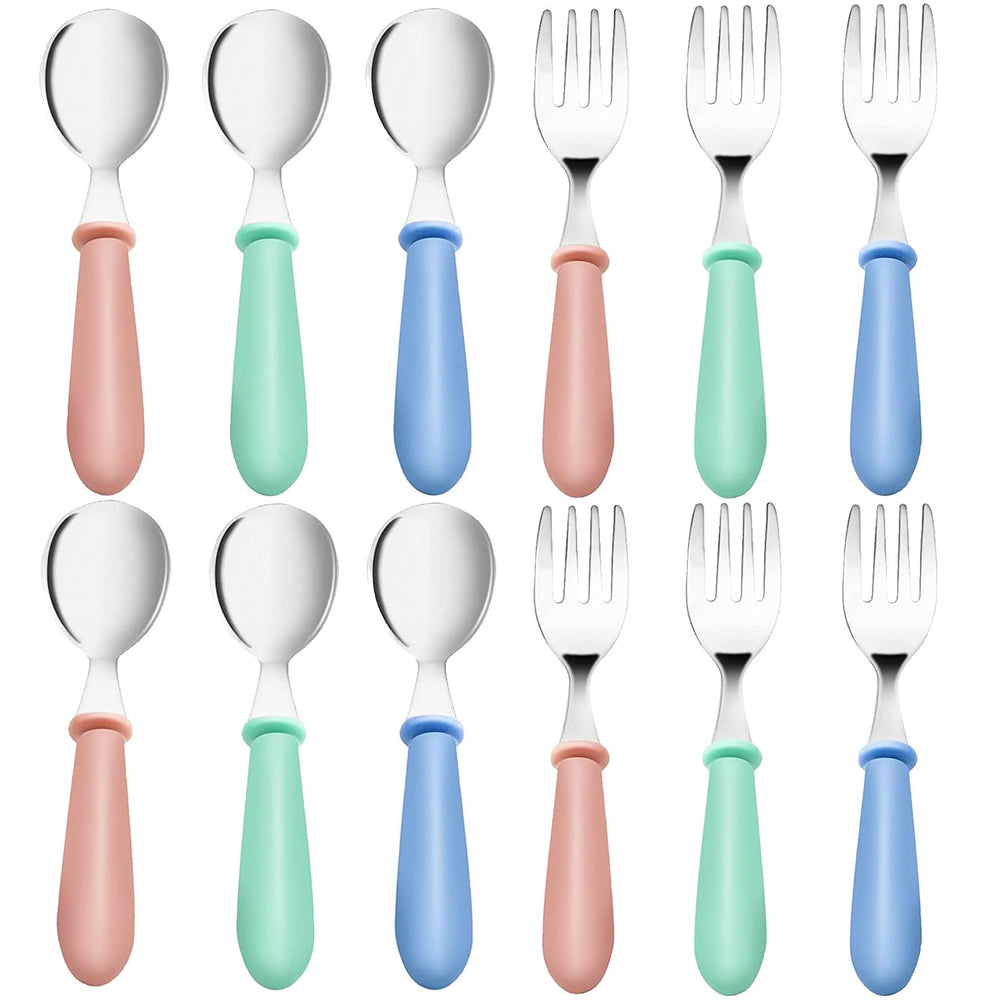xlehoely 12-piece toddler utensils set for easy self-feeding
