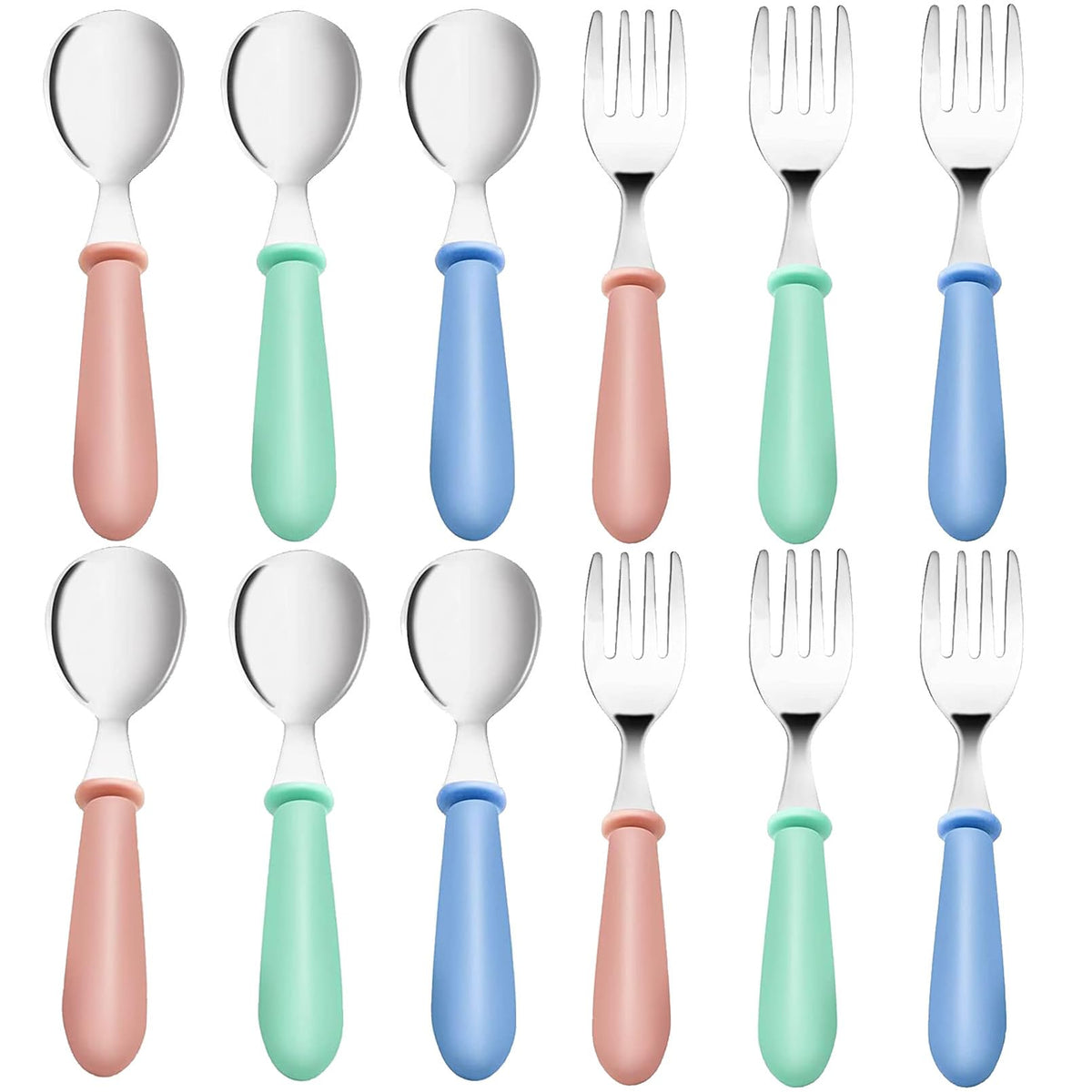 xlehoely 12-piece toddler utensils set for easy self-feeding