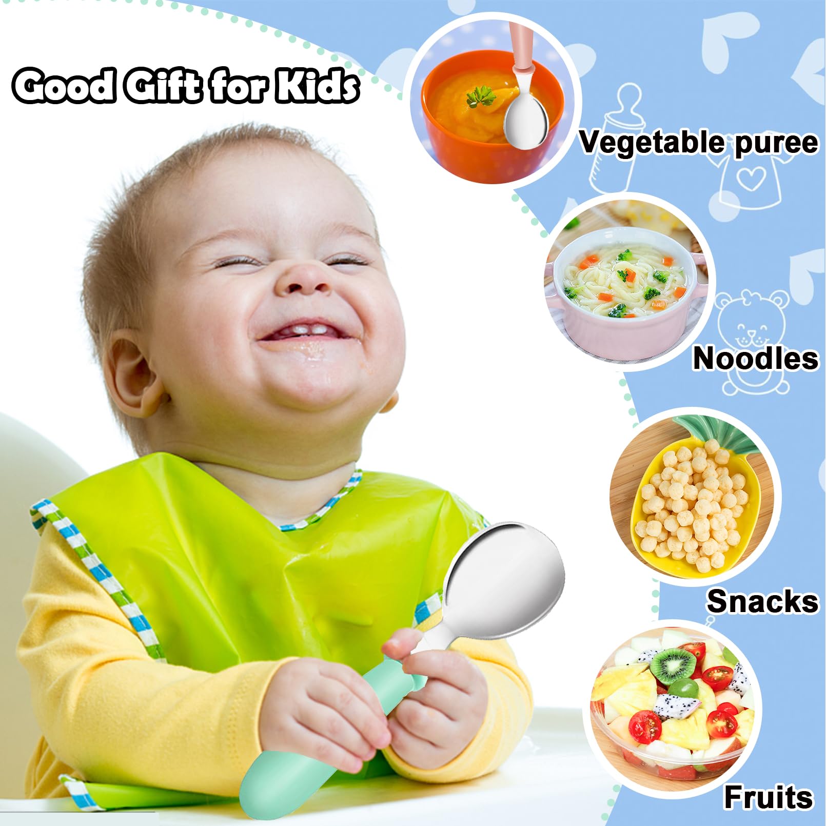 xlehoely BPA-free kid-friendly cutlery with durable stainless steel