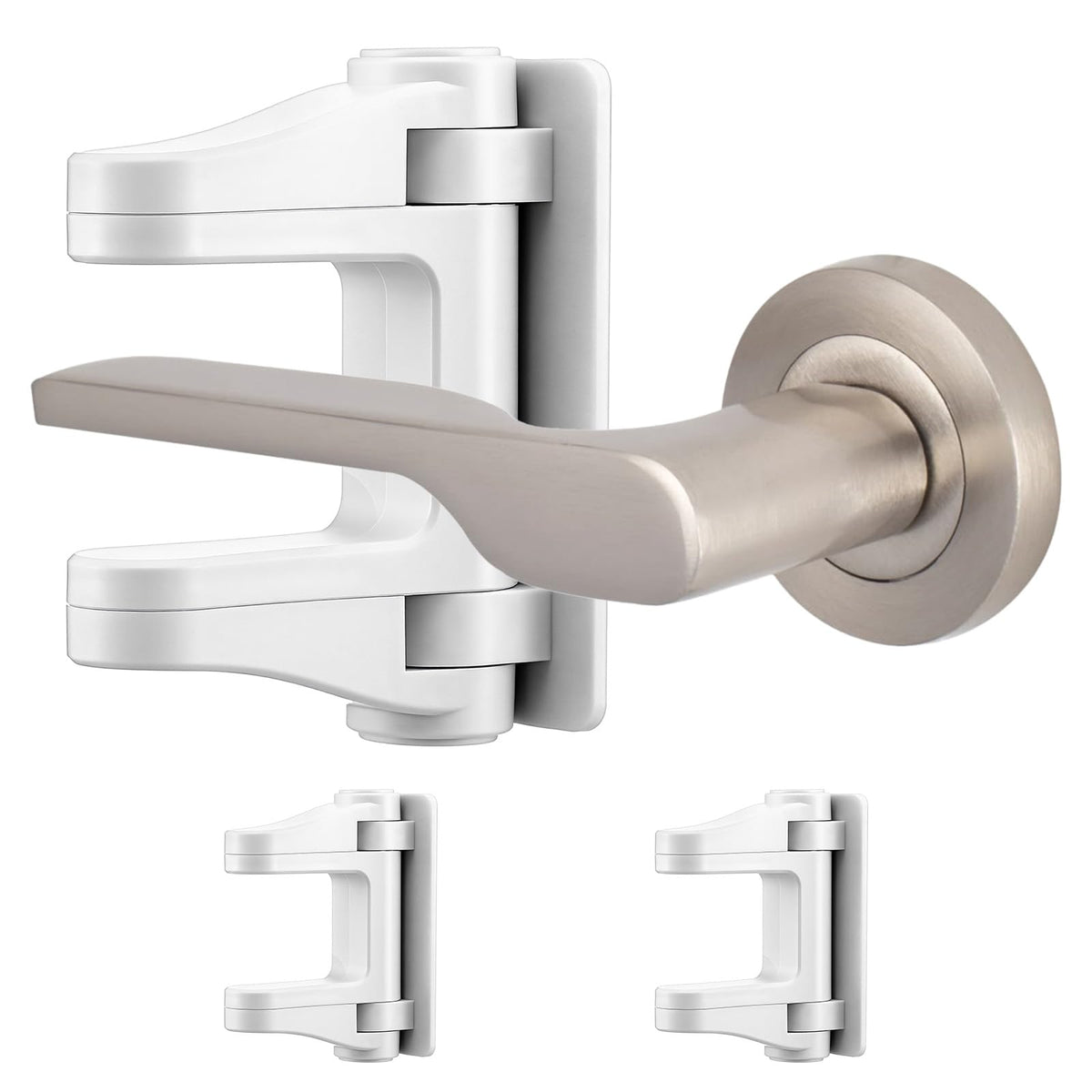 XLIUAX 2-pack door lock on white doors for child safety and peace of mind.