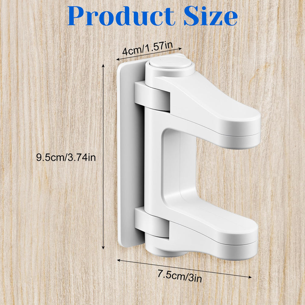 XLIUAX close-up of door-handle-baby-proof lock showing easy one-hand operation.