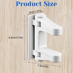 XLIUAX close-up of door-handle-baby-proof lock showing easy one-hand operation.
