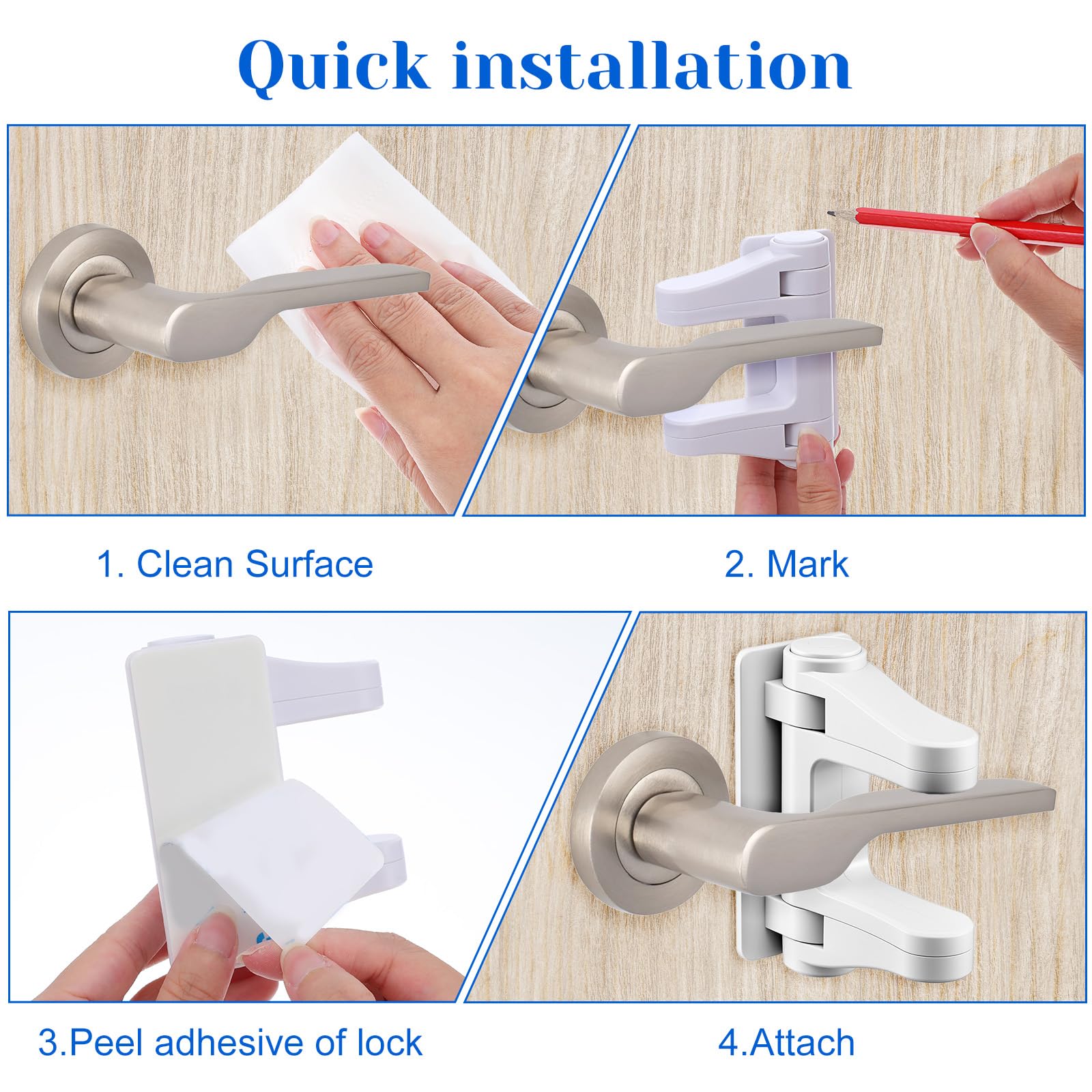 XLIUAX installed-door-lock-secures entry while avoiding door damage.