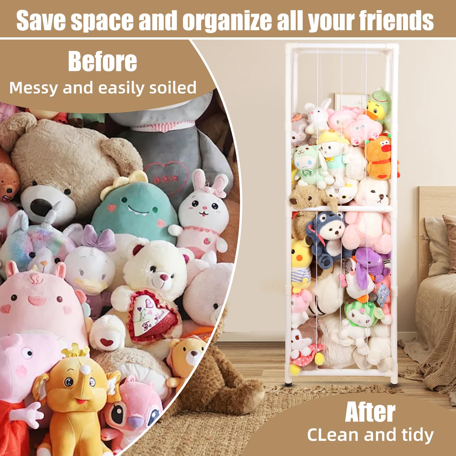 XMBecc zoo organizer off-ground design reduces clutter in bedrooms