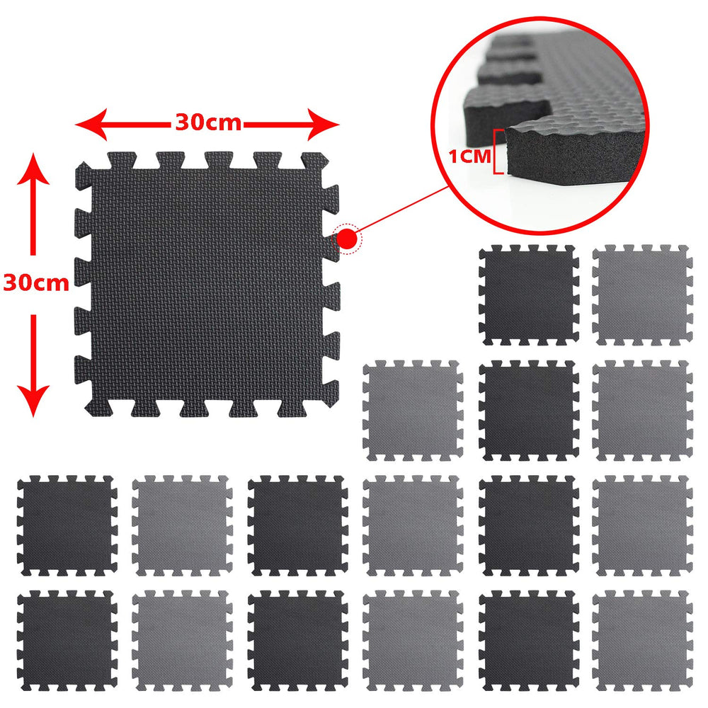 XMTMMD 18-square foam mat covers about 1.46 m² for spacious sessions.