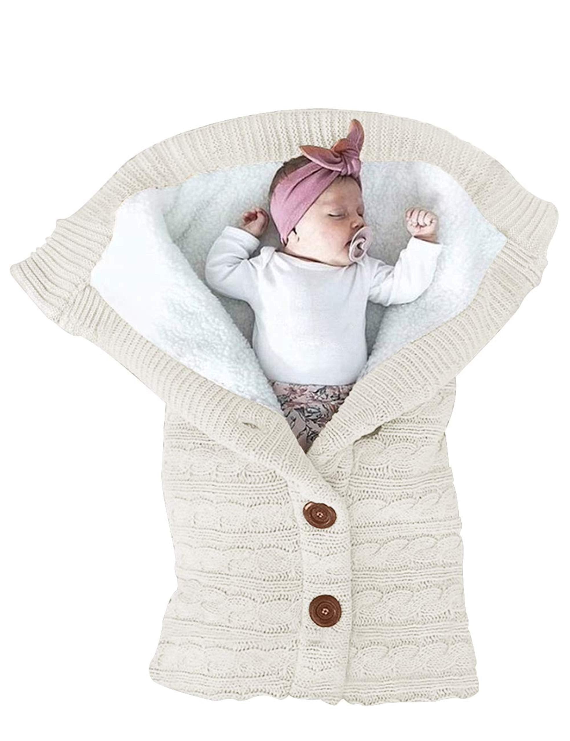 XMWEALTHY infant swaddle blanket fleece close-up showing plush warmth