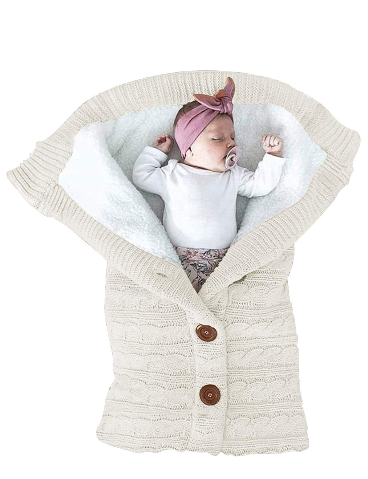 XMWEALTHY infant swaddle blanket fleece close-up showing plush warmth