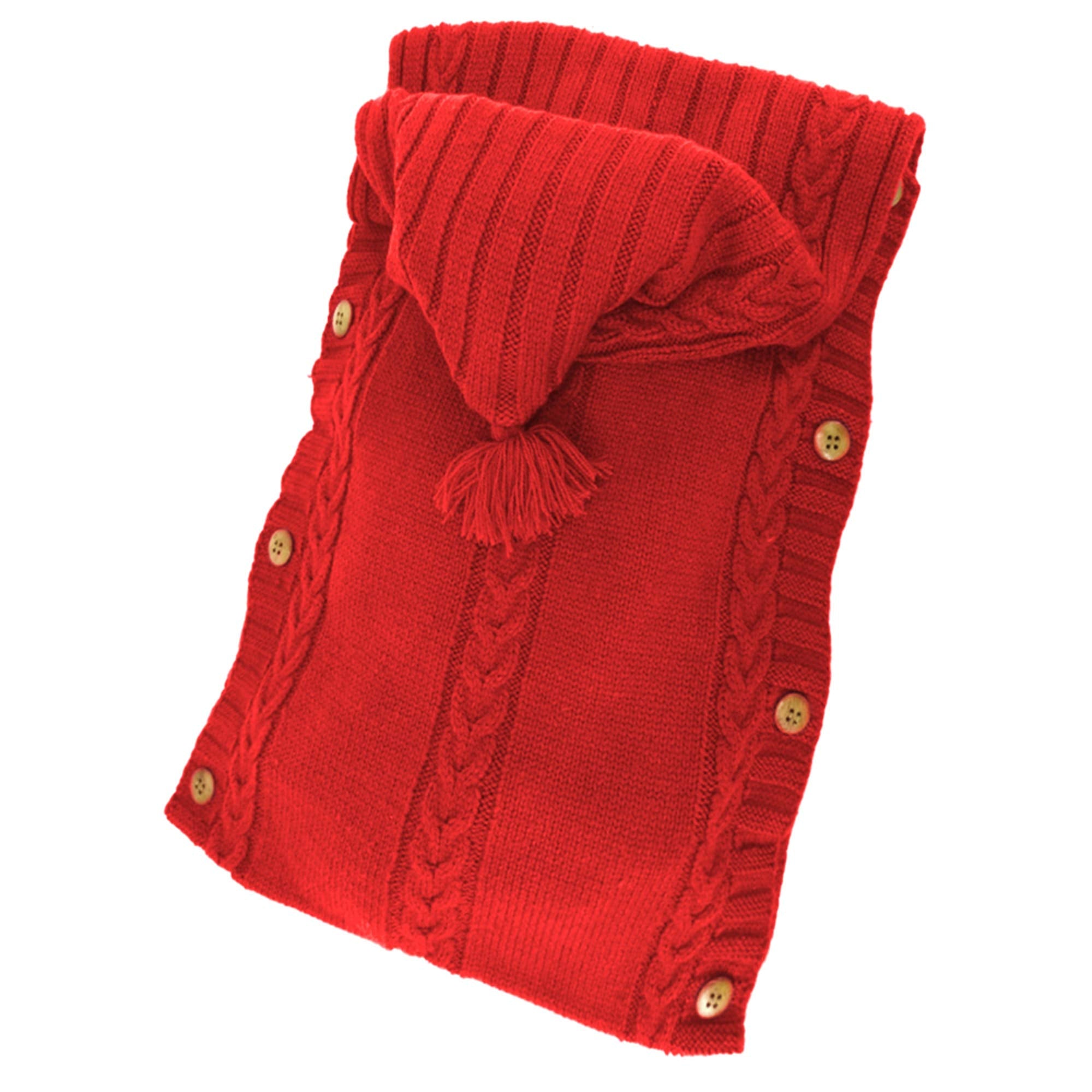 XMWEALTHY newborn wrap knit swaddle red close up fabric texture reveals breathable knit
