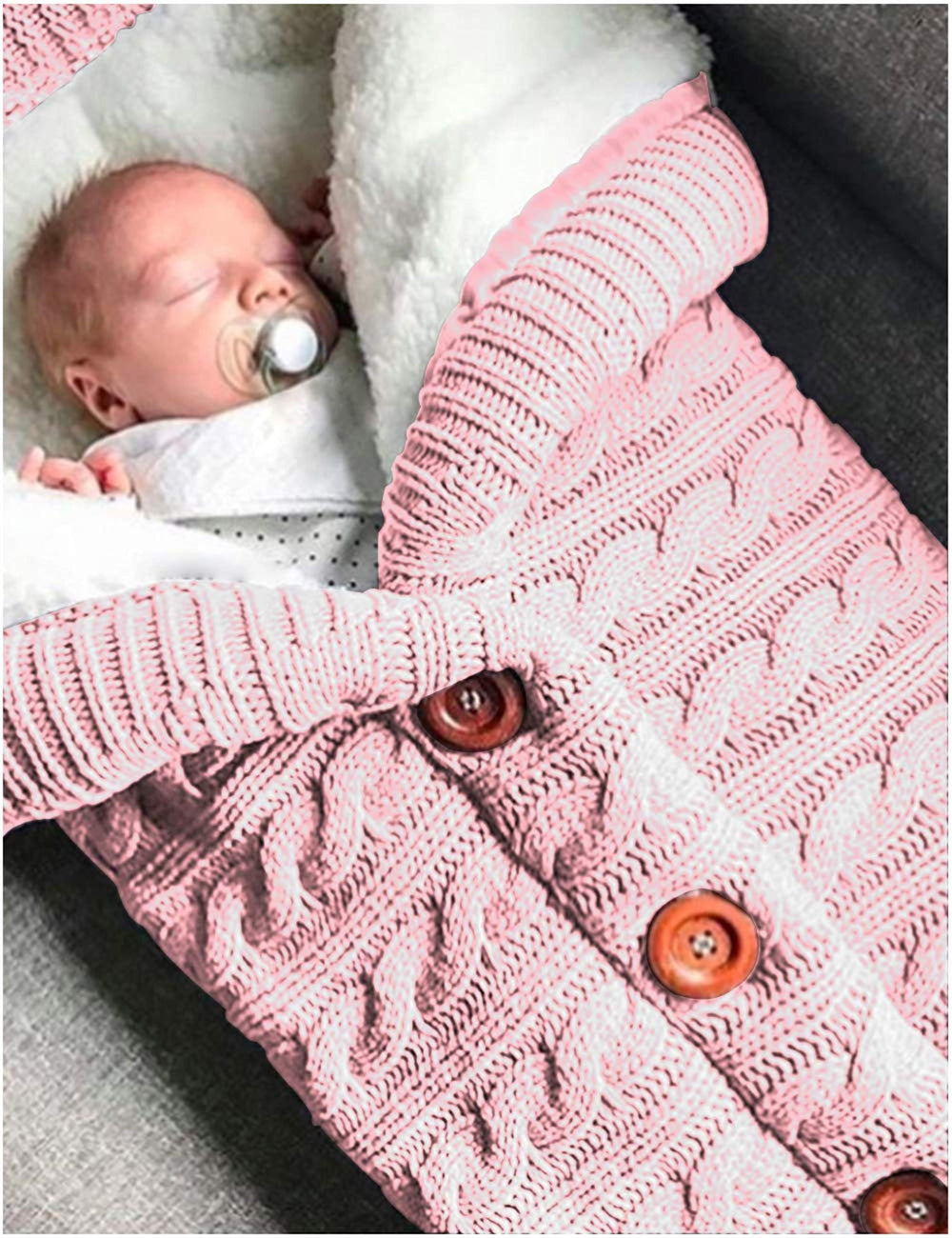 XMWEALTHY swaddle light pink folded compact for quick storage