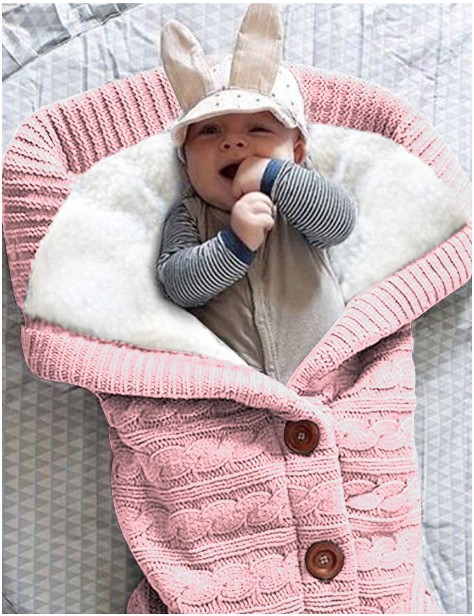 XMWEALTHY swaddle light pink on stroller for calm, nap-ready outings