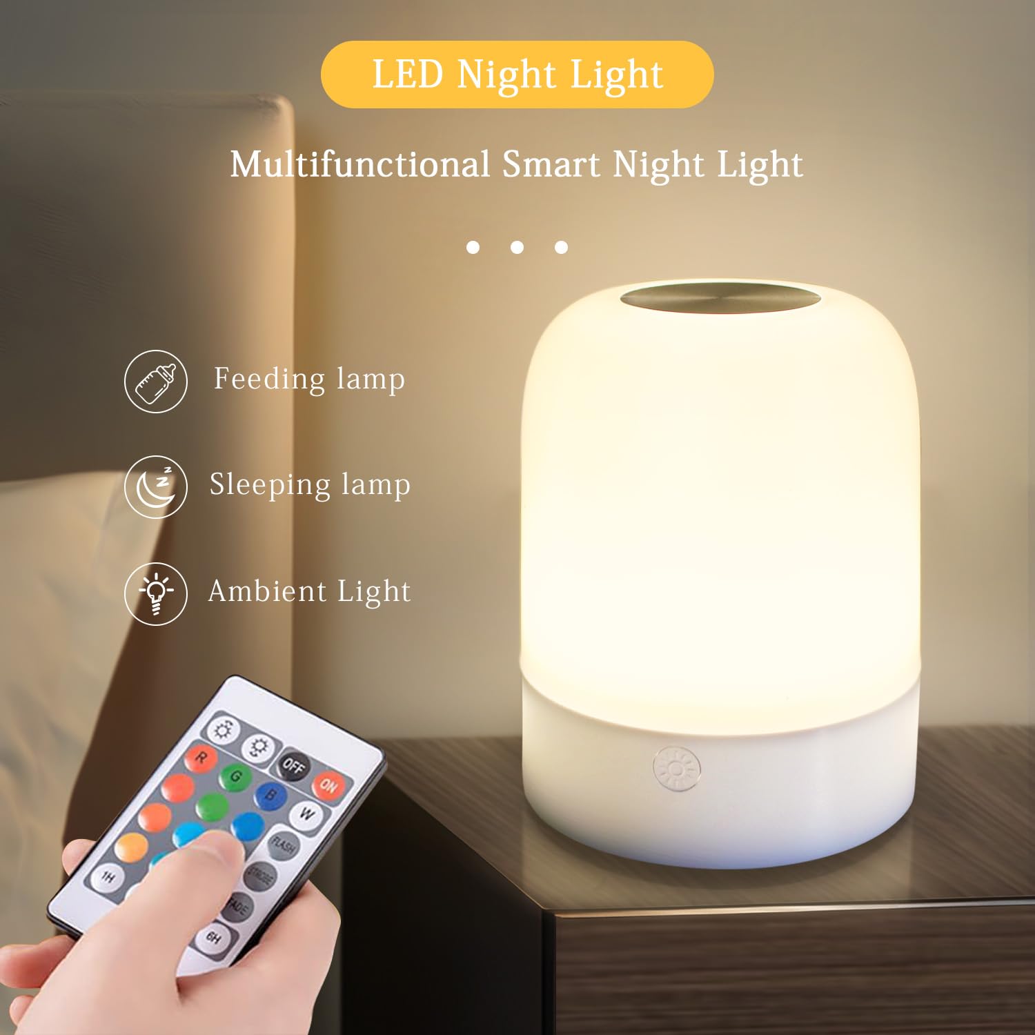 XOIDMIVCN night light warm LED for gentle bedtime illumination