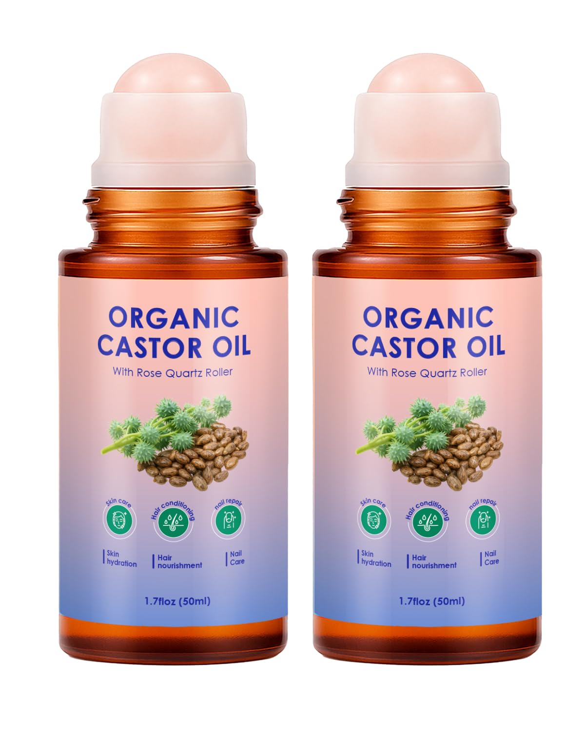 XPDGVS castor oil roll-on bottle for easy on-the-go application