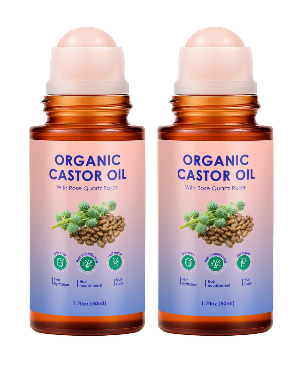 XPDGVS castor oil roll-on bottle for easy on-the-go application