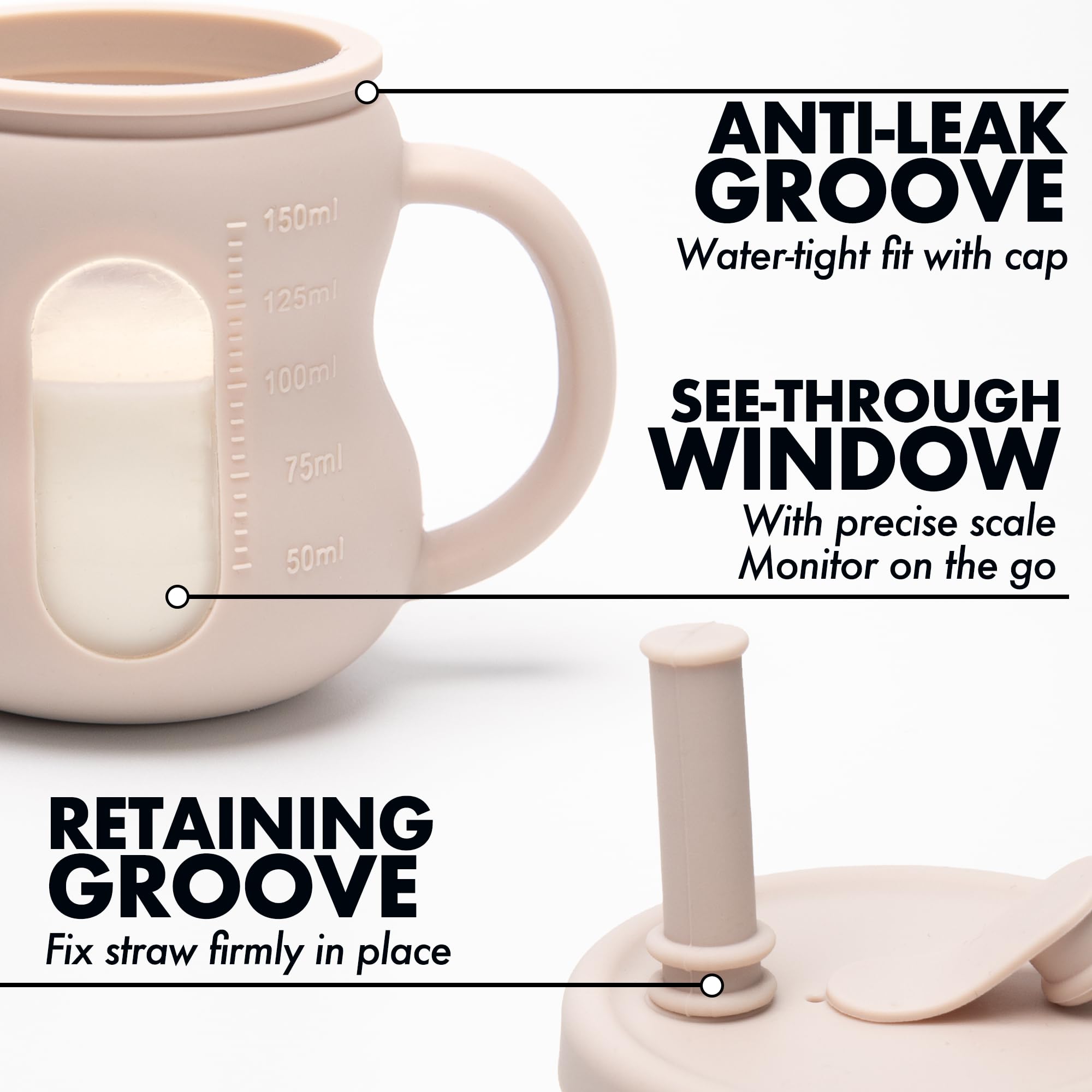 XPECIAL silicone straw lid assembly enables spill-free sipping on the go.