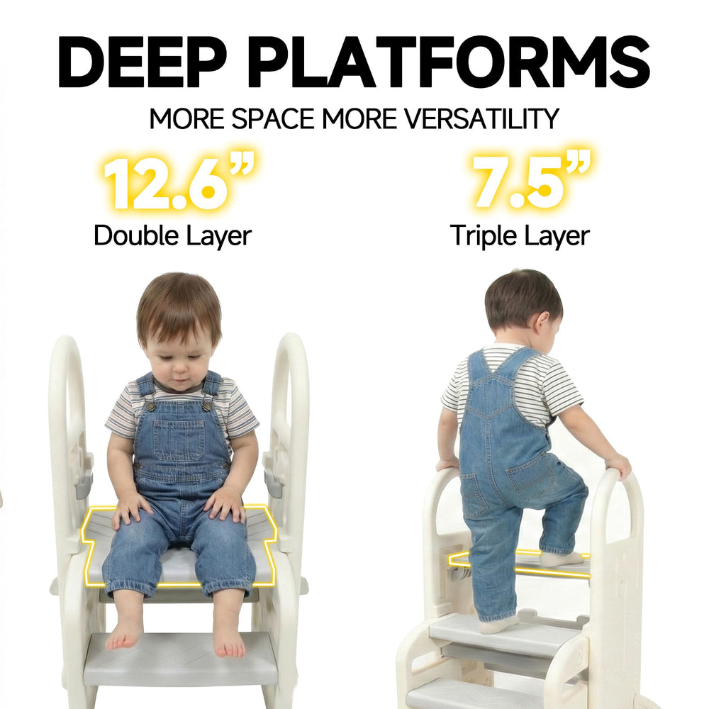 XPECIAL step stool anti-toppling feet added stability for safe use