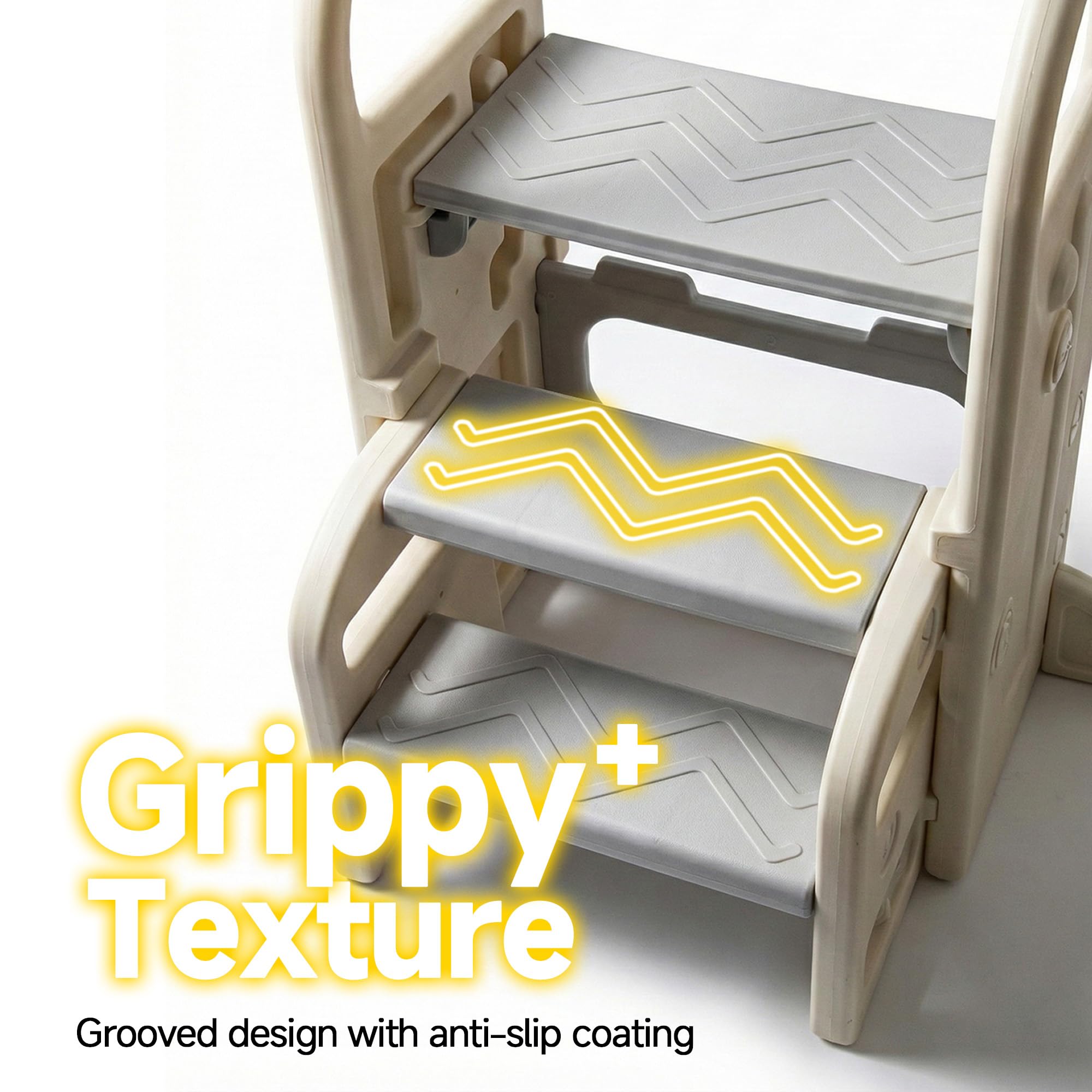 XPECIAL step stool with handles for independence and confident climbs