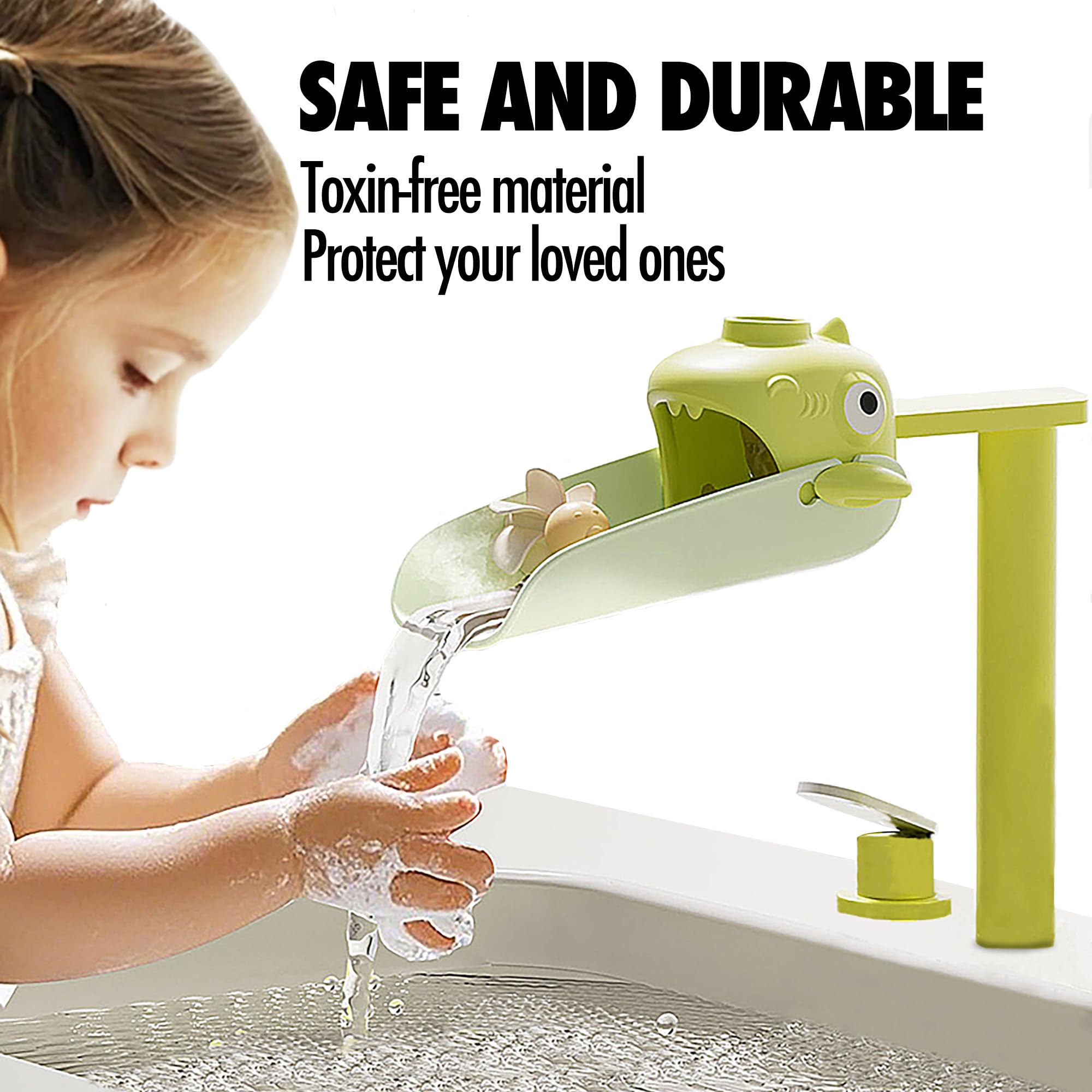 XPECIAL water-wheel flow adds playful water movement during handwashing.