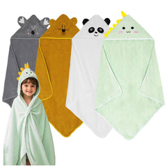 xpertwarm hooded baby towels 4pack front view for cozy newborn bath time