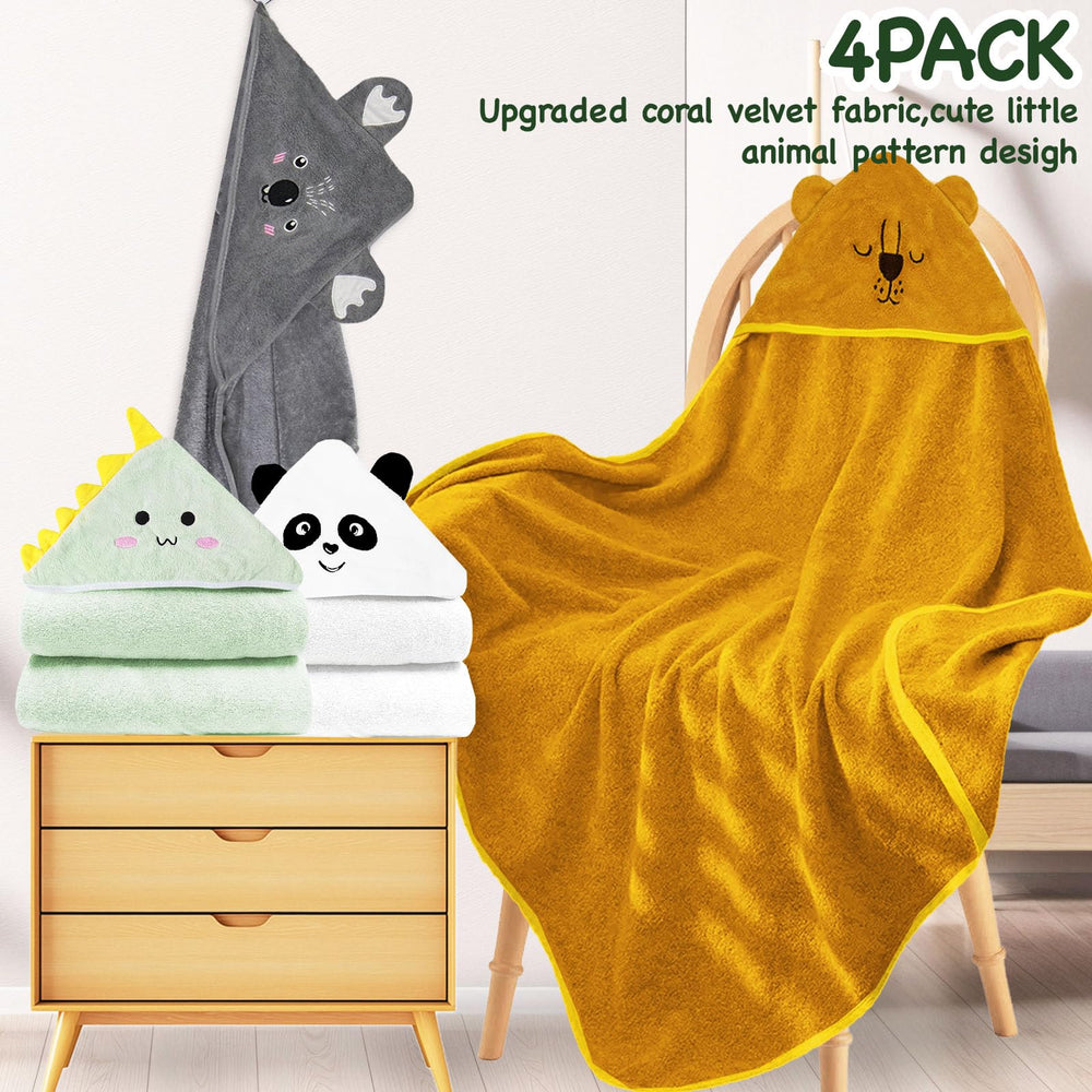 xpertwarm hooded baby towels 4pack travel-use for on-the-go drying