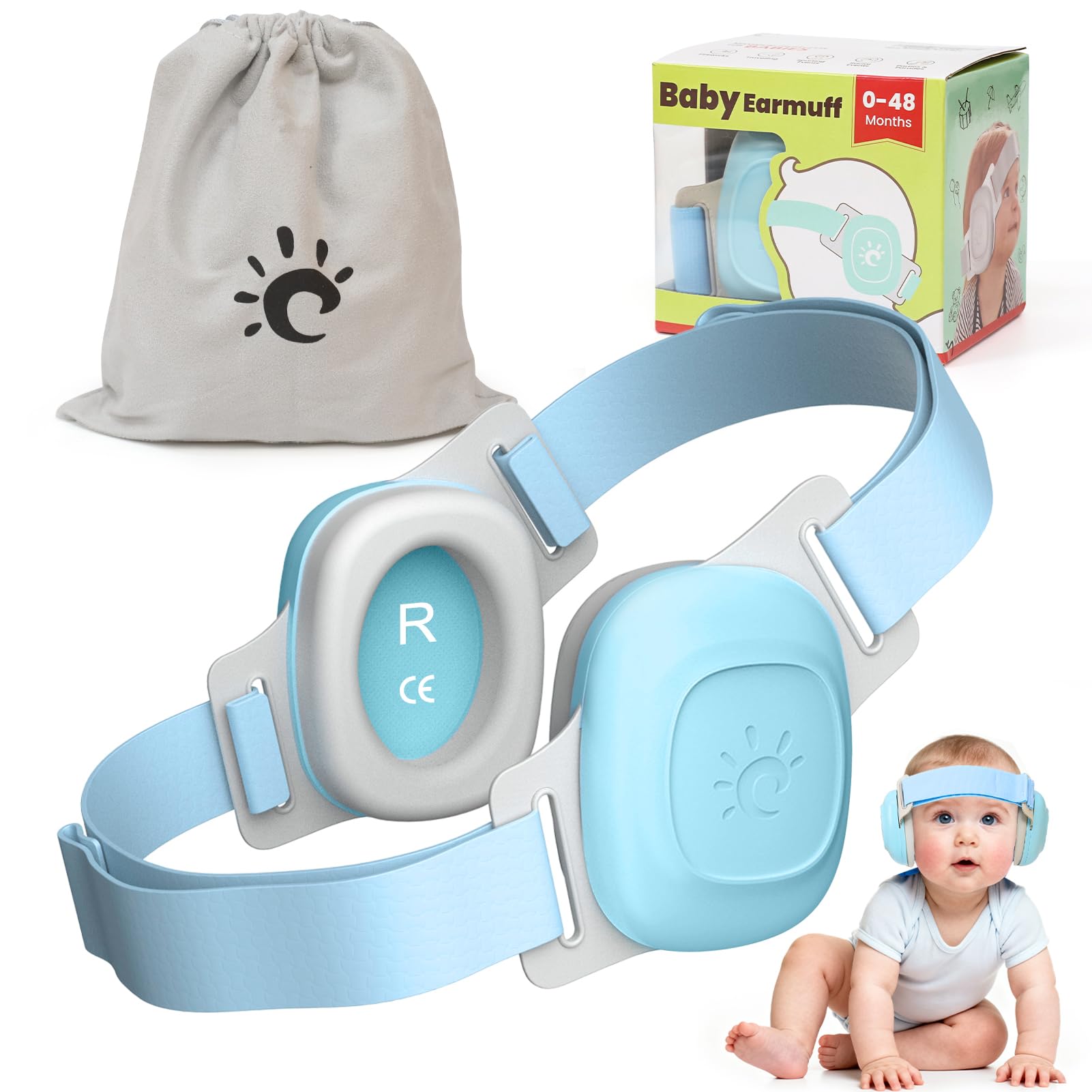 XPIY Baby Ear Muffs with soft foam cups for comfort and noise protection