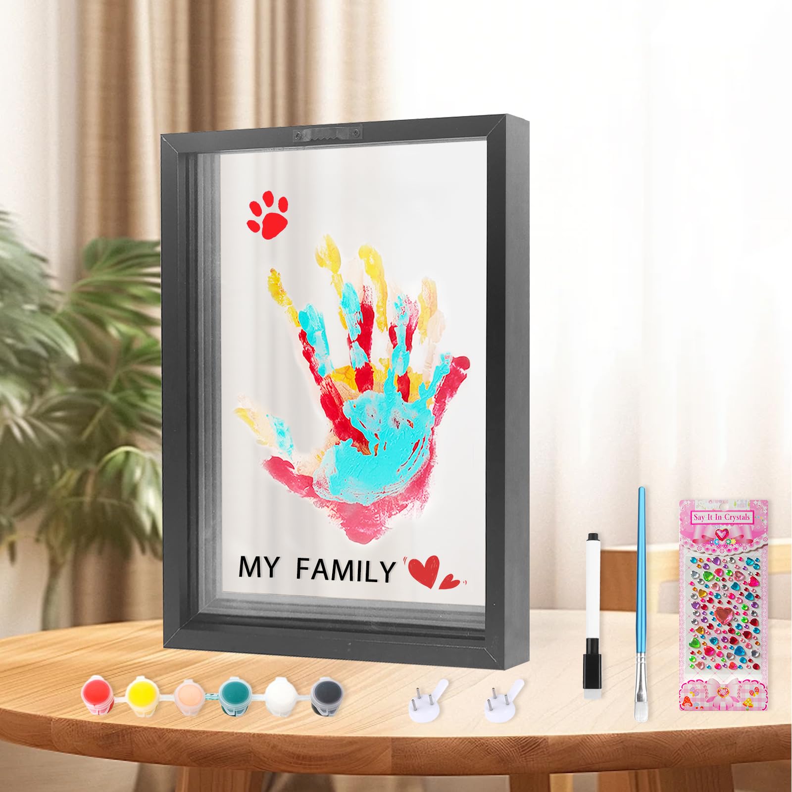 XQC family handprint kit black frame setup for lasting memories