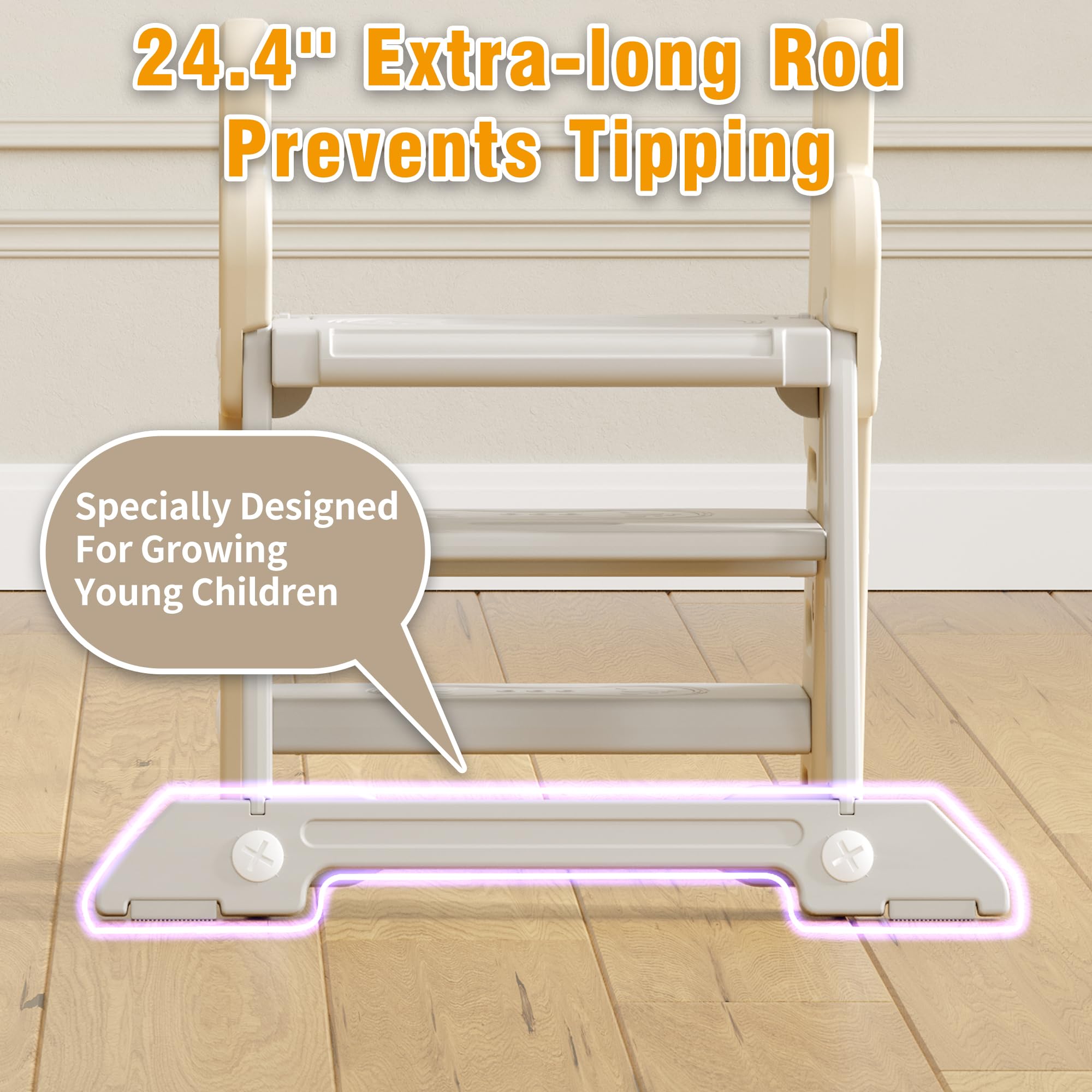XQIAO foldable stool for kitchen use with adjustable height for kids.