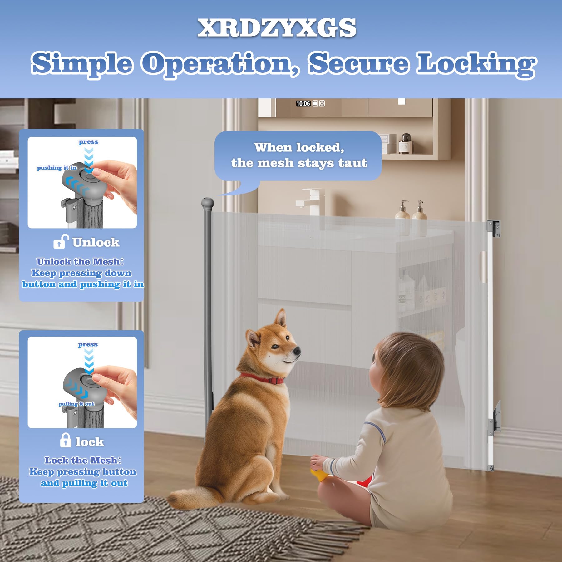 XRDZYXGS adjustable lower brackets fit baseboards for wall-friendly stability.