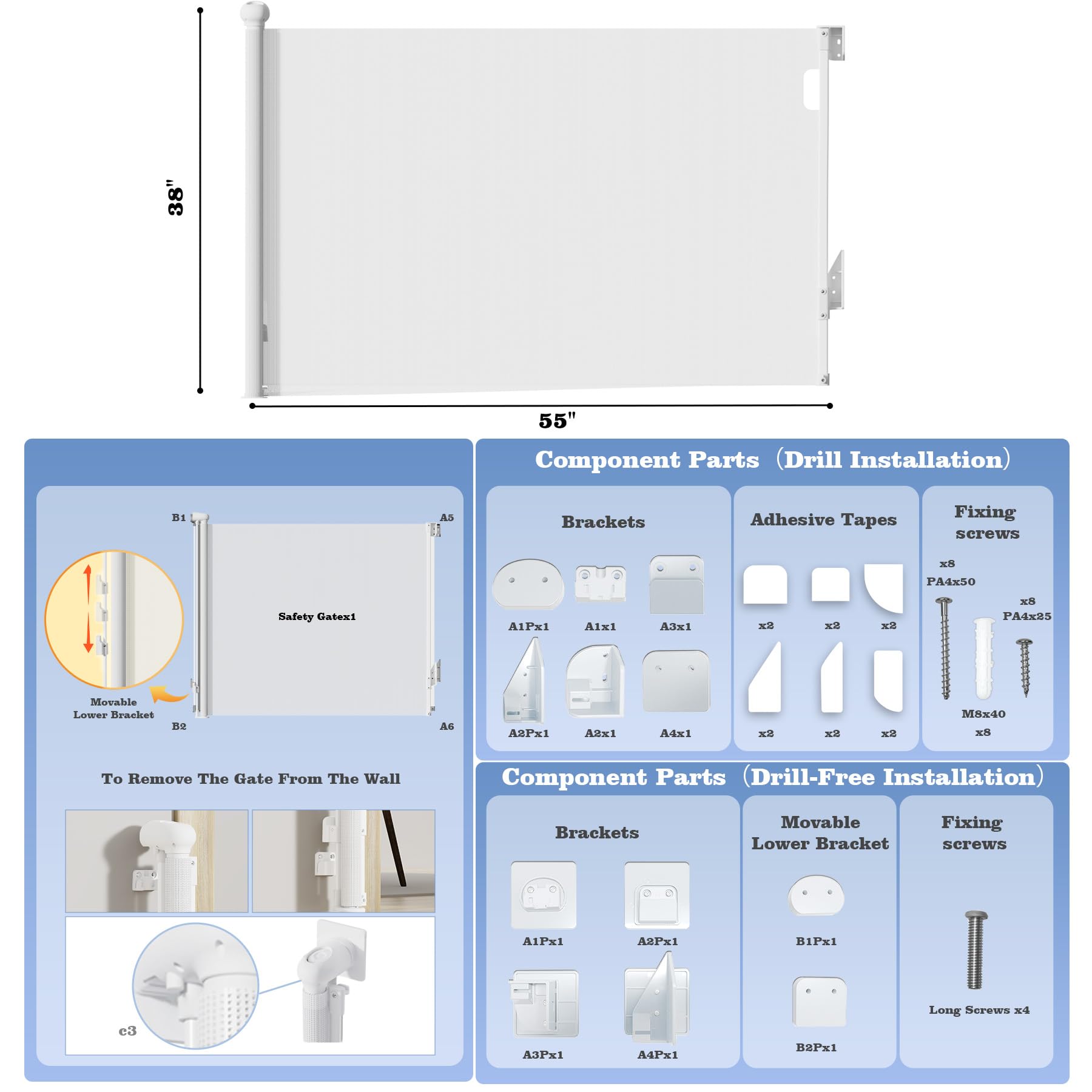 XRDZYXGS white finish blends with home decor for unobtrusive safety.