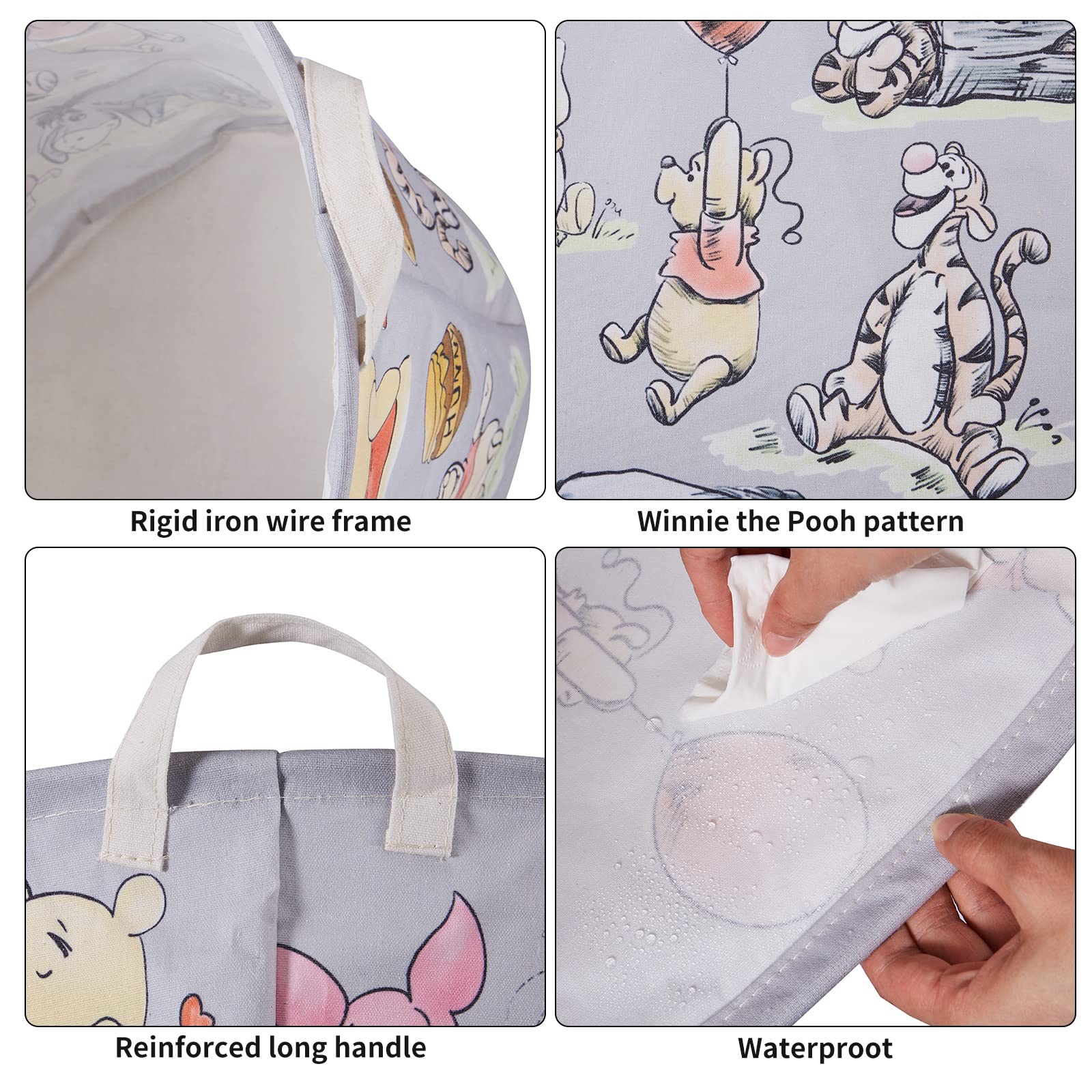 X-SIGA Bear Storage Basket collapsible design saves space in kids rooms.