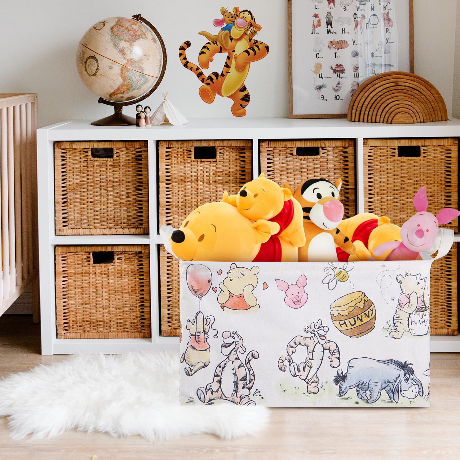 X-SIGA Bear Storage Basket dimensions 40cm diameter by 50cm height.