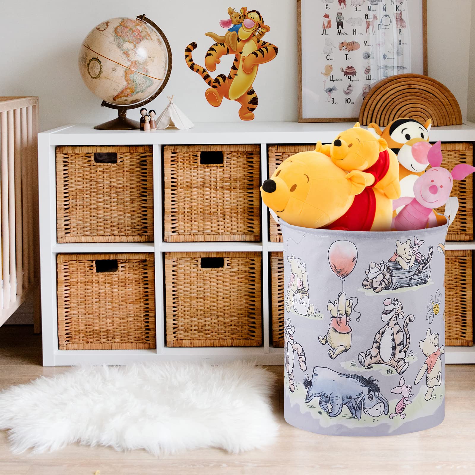 X-SIGA Bear Storage Basket features double side handles for easy carrying.
