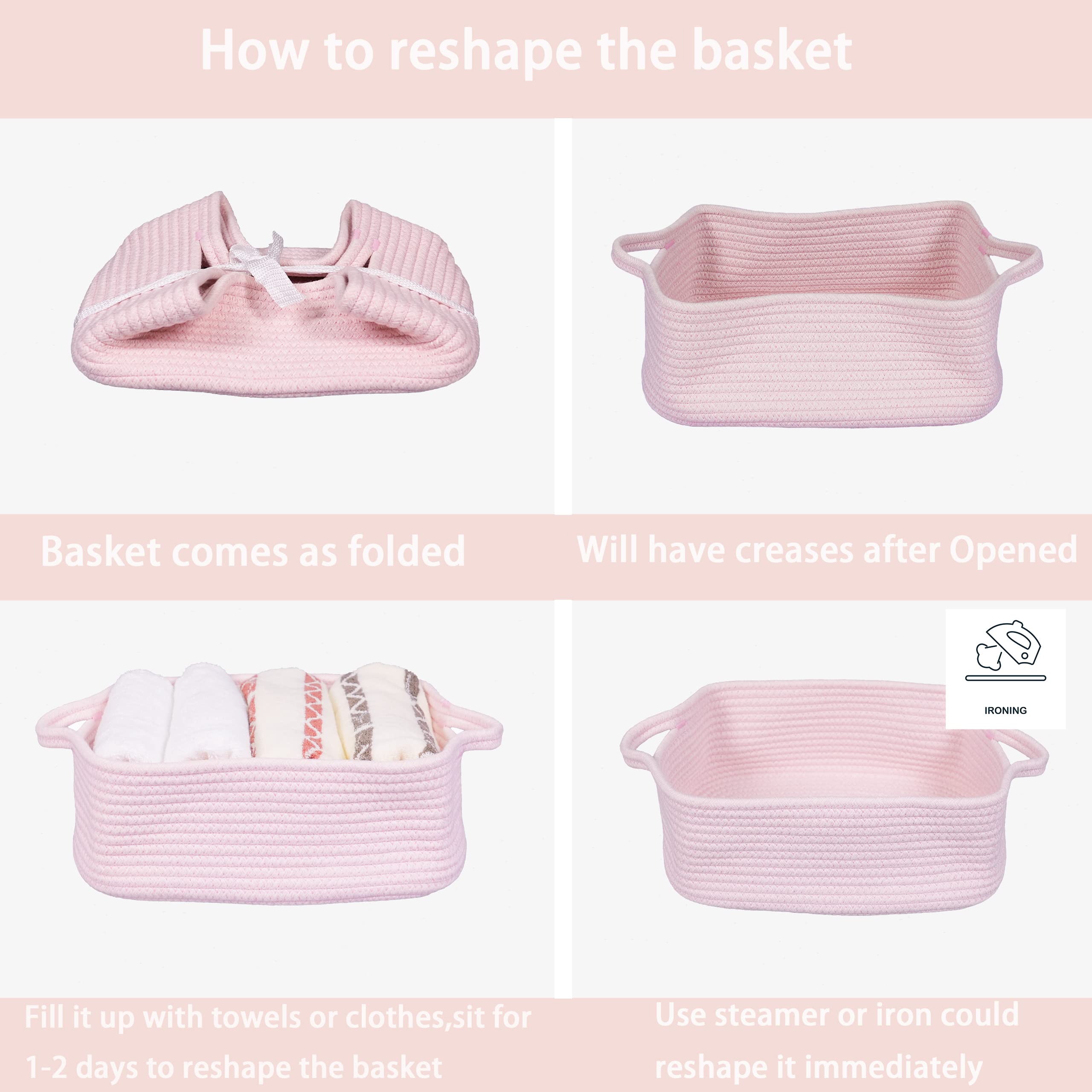 XUANGUO 13.5x10x5 inch basket provides compact storage.
