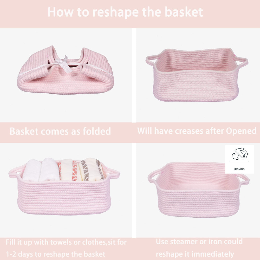 XUANGUO 13.5x10x5 inch basket provides compact storage.