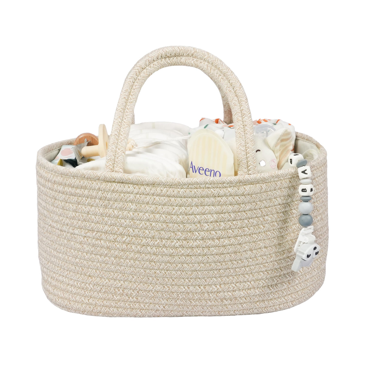 XUANGUO baby diaper caddy front view with roomy compartments for quick diaper changes
