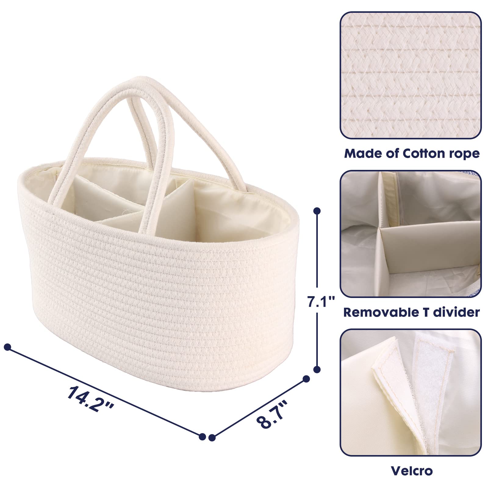 XUANGUO diaper caddy with handles demonstrates portable nursery storage.