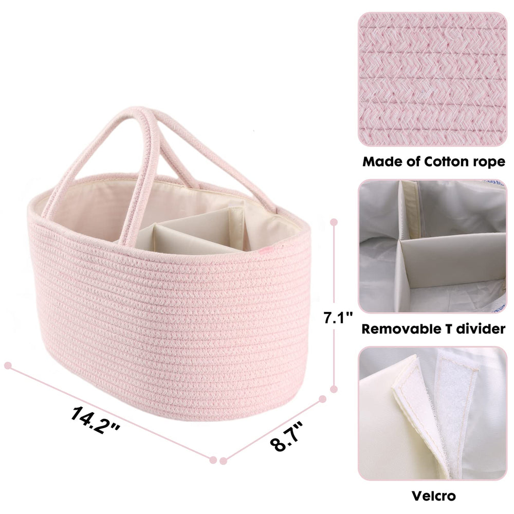 XUANGUO diaper caddy pink handles scene highlighting easy portability