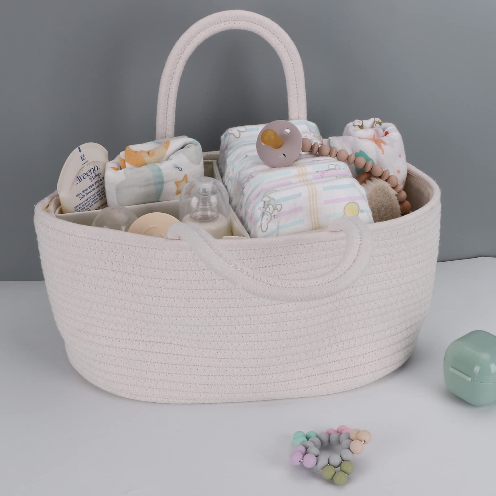 XUANGUO diaper caddy removable dividers enable flexible organization.