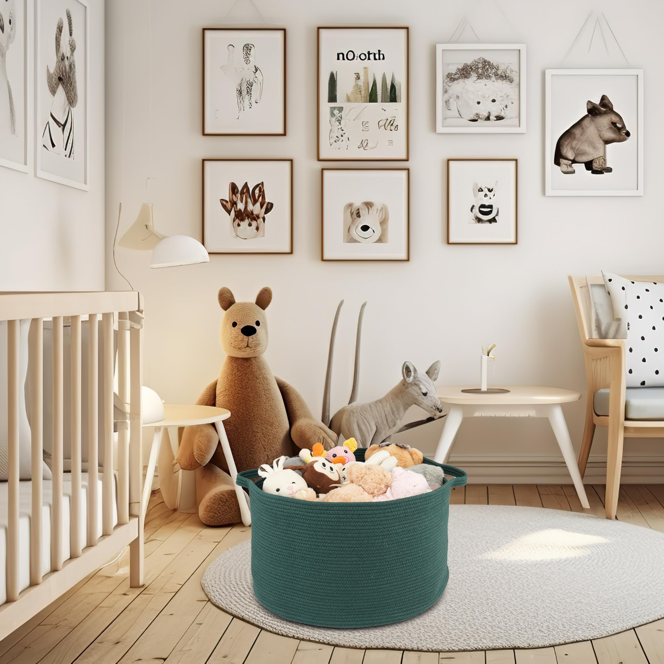 XUANGUO baby toy storage basket keeps nursery clutter organized and safe.