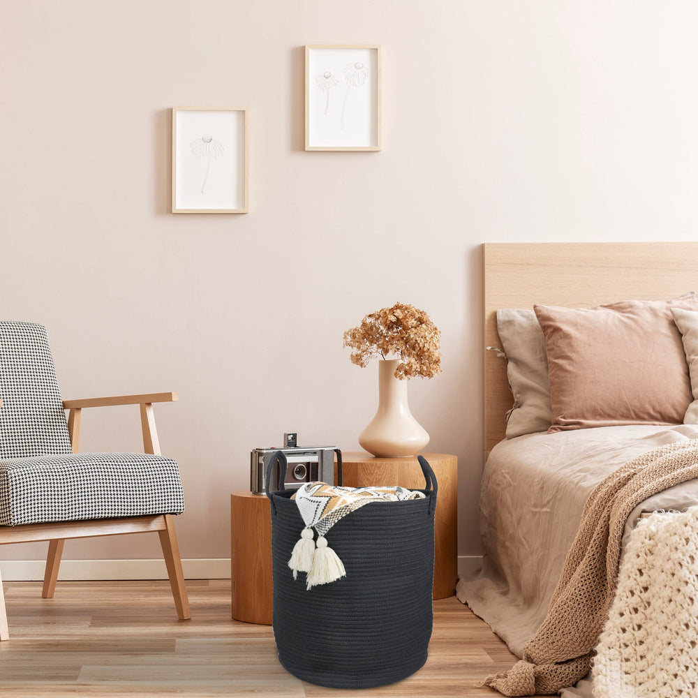XUANGUO blanket basket idea for cozy living room organization