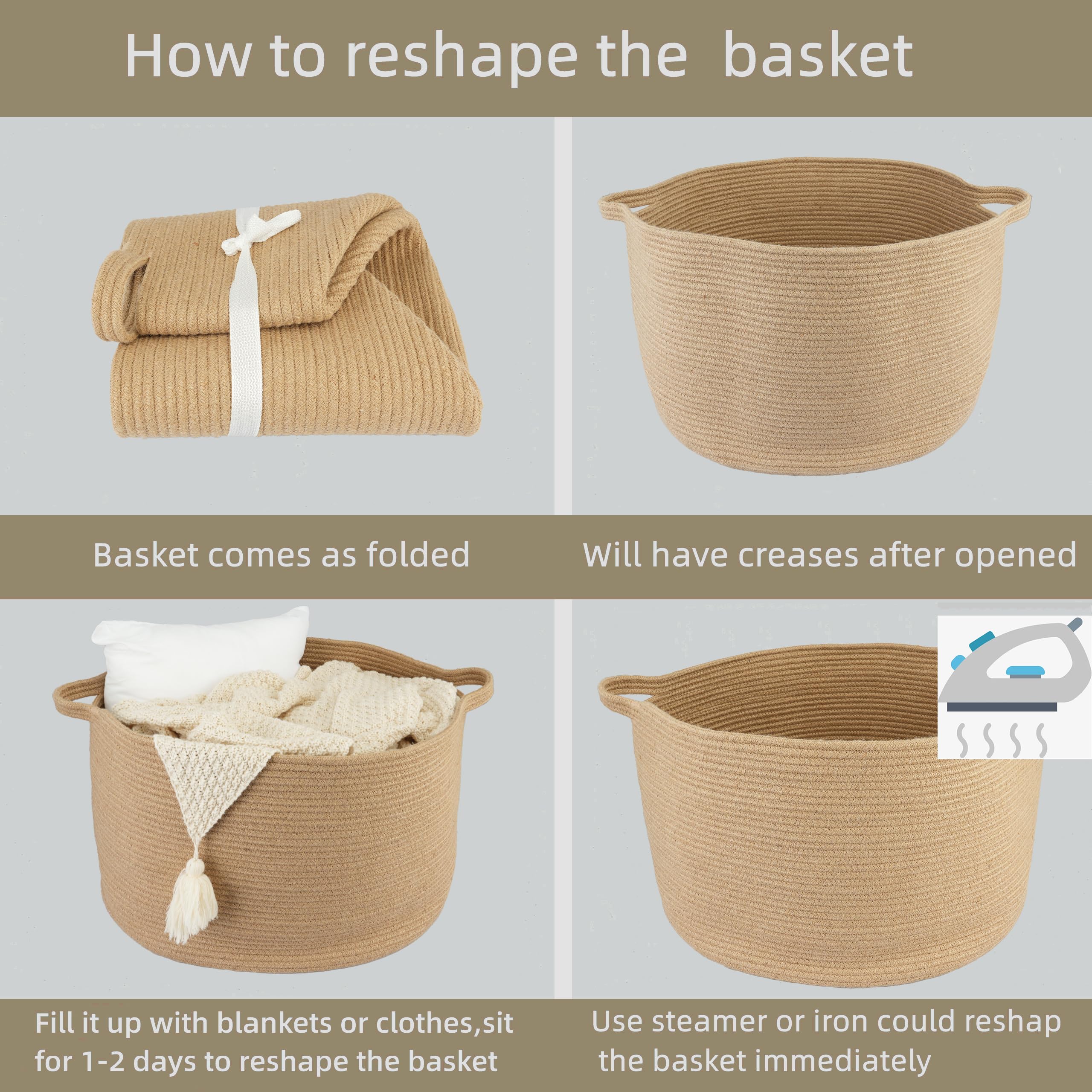 XUANGUO large rope basket designed for blankets and towels storage.