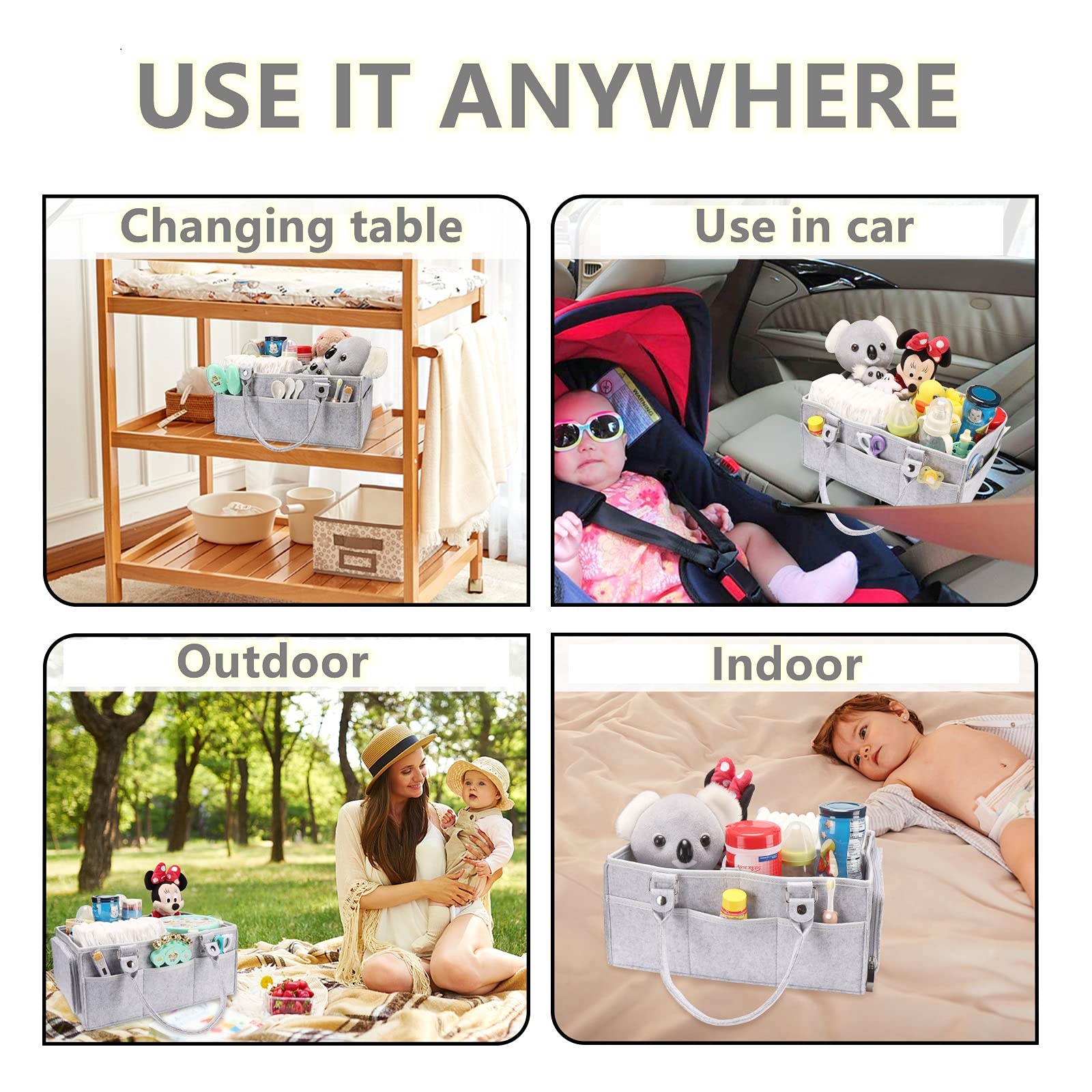 XUANGUO car organizer diaper basket for travel and on-the-go needs
