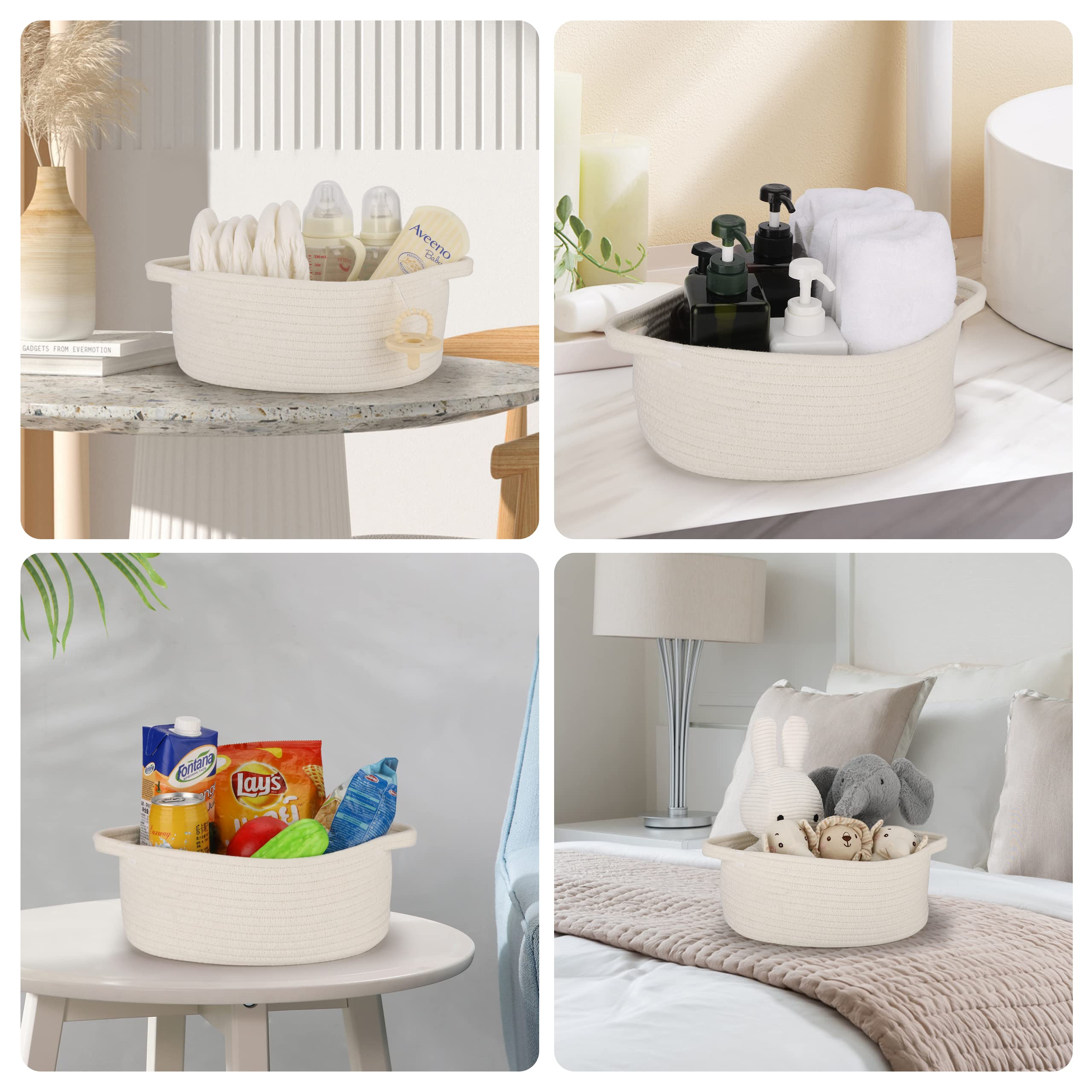 XUANGUO collapsible rope basket reshapes quickly when filled.