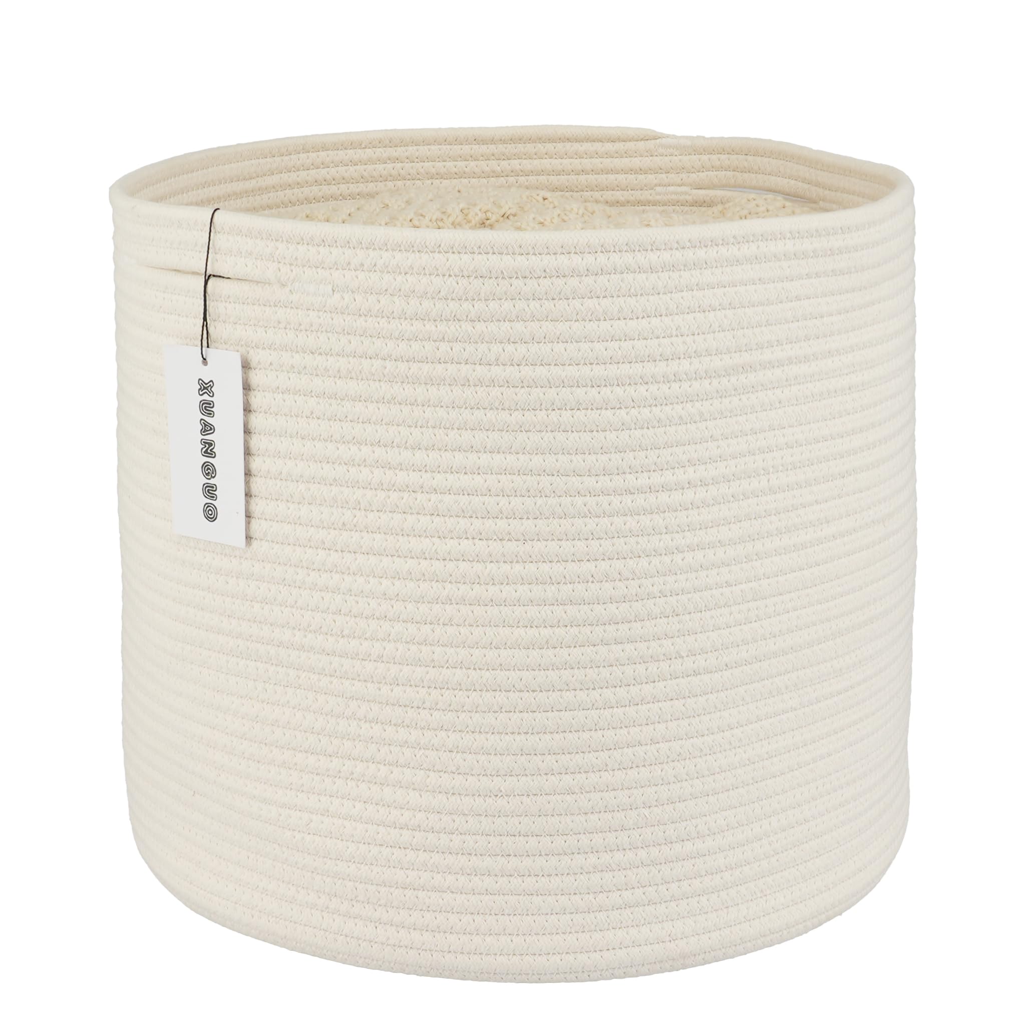 XUANGUO cotton rope basket 16x14 dimensions for compact nursery storage and organization